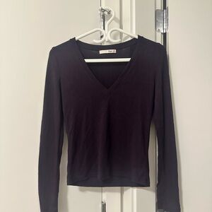 Wilfred Dark Purple V-Neck Long Sleeve Top